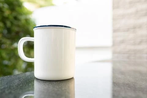 White cup on marble Stock Photos