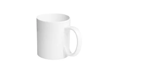 White cup for tea or coffee on isolated white background Stock Photos