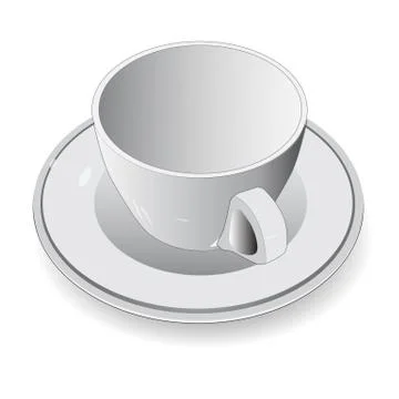 White  cup on white background,Vector Illustration Stock Illustration