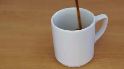 White cup will be filled with coffee Stock Footage 10819017