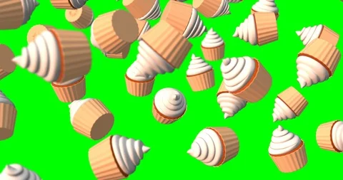 White cupcake falling Video stock 108999282