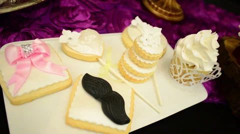 White cupcakes drift Stock Footage 36783613