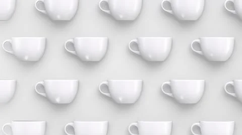 White cups on a light background. Stock Illustration