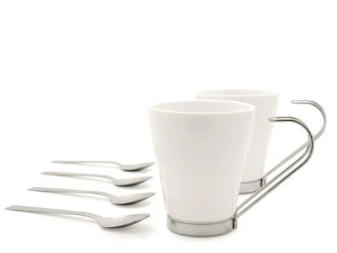 White Cups Stock Photos