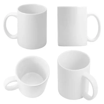 White cups. Stock Photos
