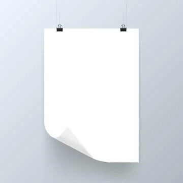 White Curled Paper A4 Note Memo Stock Illustration