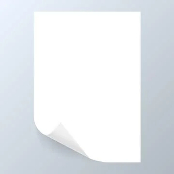 White Curled Paper A4 Note Memo 库存插图