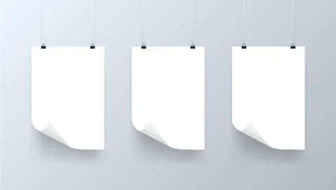 White Curled Paper A4 Note Memo Stock Illustration