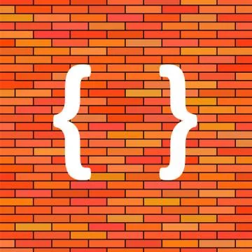 White Curly Bracket Icon Stock Illustration