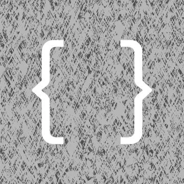 White Curly Bracket Icon Stock Illustration