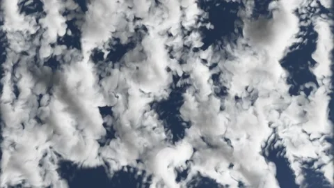 White curly clouds rise from the bottom up on a blue background. Vidéo 179554576