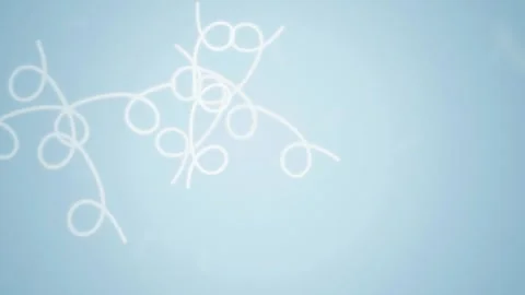 White cursive line art twisting seamless loop motion background Stock Footage 348050135