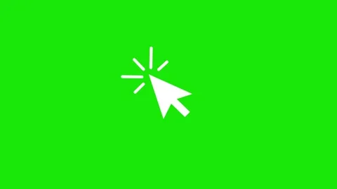 White Cursor Click Greenscreen Animation Chroma Key for Digital Interactions Stock Footage 315782194