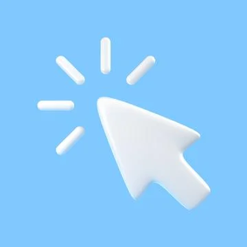 White Cursor with Click Rays on Blue Background イラスト素材