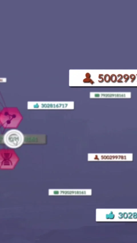 White cursor clicking user-count label on data UI, highlighting metric while Stock Footage 333836220