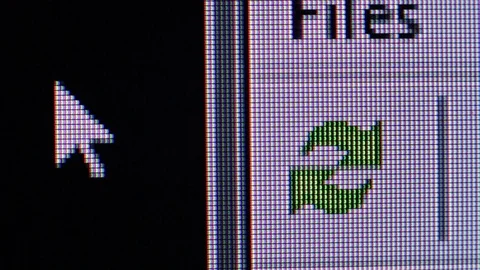White cursor presses the button to update Stock Footage 74249993