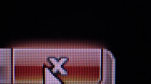 The white cursor presses the close button Stock Footage 74249951