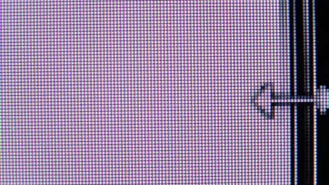 White cursor pushes the sides of the computer window Stock Footage 74250076