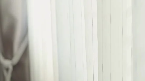 White curtain background inside a quiet home Stock-Footage 299575843
