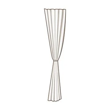 White curtain decorating home window treatment Stock Illustration
