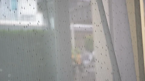 White curtain interior inside home Stock Footage 99323894