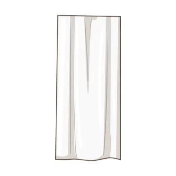White curtain panel hanging in simple illustration style Stock Illustration