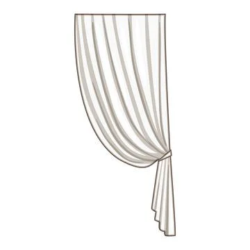 White curtain panel with tie back design Stock Illustration
