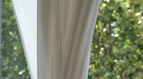 White curtain in wind Stock Footage 22041801