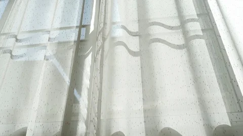 White curtain on window Stock Footage 99340633