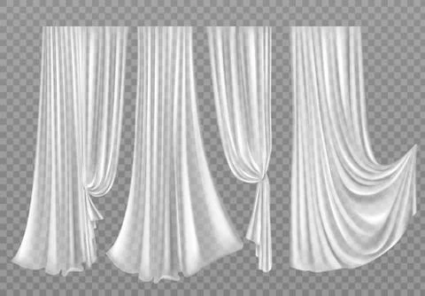 White curtains isolated on background Stock Illustration