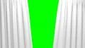White Curtains opening and closing stage theater cinema green screen HD Footage