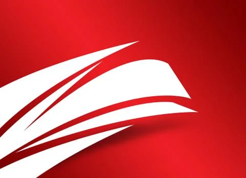 White Curve Surfaces with Shadow on Red Background 스톡 일러스트