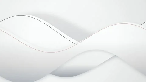White curved 3D ribbon waves glide in a seamless loop Stock Footage 341666205