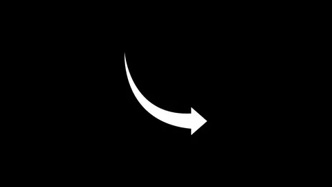 White curved arrow pointing down animation - business cost reduction 库存影片 341684980