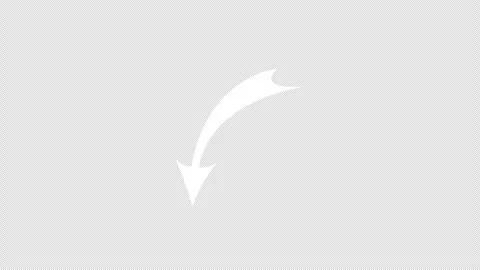 White curved downward arrow animated motion graphic Stock Footage 330433631