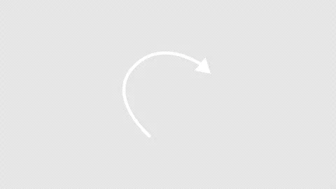 White curved downward arrow smooth path animation Stock Footage 330433364