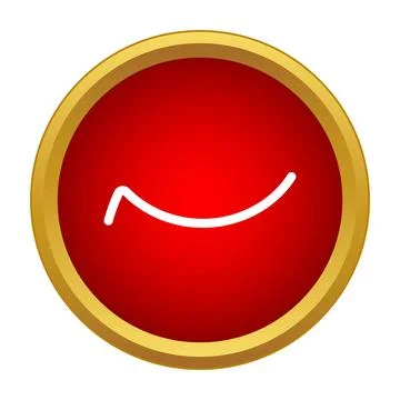 White curved line symbol on red button 스톡 일러스트