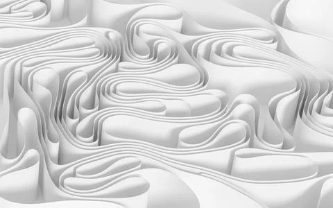 White curved paper, 3d rendering. Stock Illustration