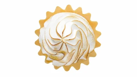 White custard cake in basket, rotating on white background 库存影片 242358485