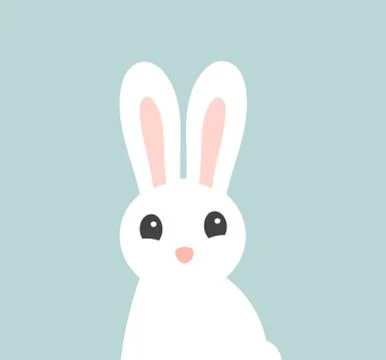 White cute Easter bunny. Vector illustration. Stock Illustration