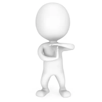 White cute man show time out gesture Stock Illustration