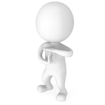 White cute man show time out gesture Stock Illustration