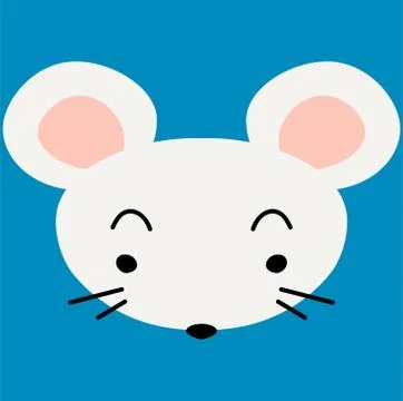 White Cute mouse face Stock Illustration