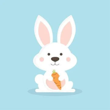 White cute rabbit Stock Illustration
