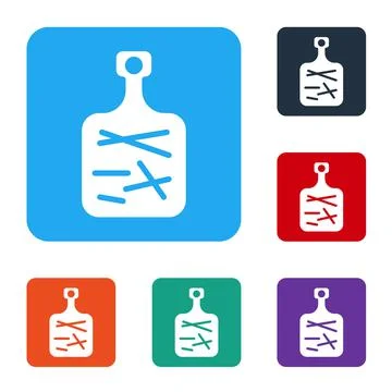 White Cutting board icon isolated on white background. Chopping Board symbol. Stock Illustration