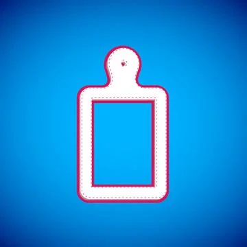 White Cutting board icon isolated on blue background. Chopping Board symbol Stock Illustration