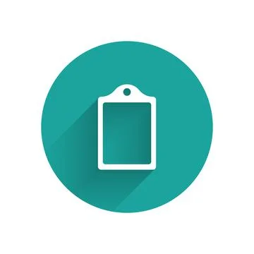 White Cutting board icon isolated with long shadow. Chopping Board symbol. Green Stock Illustration
