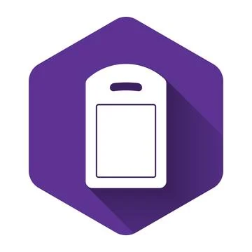 White Cutting board icon isolated with long shadow. Chopping Board symbol Stock Illustration
