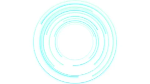 White cyan circular HUD background glowing rings, clean futuristic interface, an Stock Footage 340413047