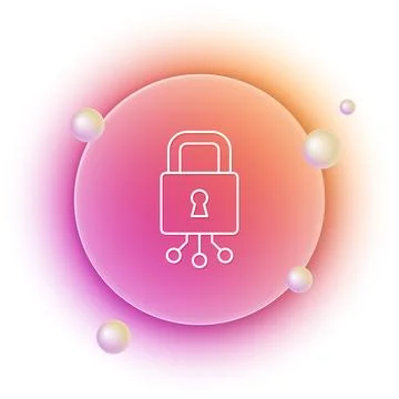 White Cyber security icon isolated on white background. Closed padlock on d.. Stock Illustration